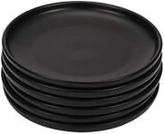 BonNoces 6 Inches Small Appetizer Plates Matte Porcelain, Elegant Mini Size Round Serving Plates for Dessert, Salad, Snacks, Set of 6 (Black)