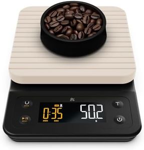 Greater Goods Digital Accurate Coffee Scale for Pour-Over Maker, with Timer for Great French Press and General Kitchen Use, Designed in St. Louis, (Birch White)