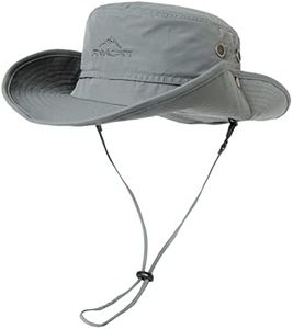 Comhats UPF 50 Sun Hats Wide Brim Summer Safari Hat Fishing Hiking Boonie Hats for Men Big Head Waterproof Light Grey Large X-Large XL XXL