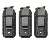 TACwolf 3 Pack IWB Inside Waistband Pistol Handgun Magazine Holster Pouch for Concealed Carry Universal Single Double Stack Mags for Glock17 26 19 Sig Sauer S&W Springfield XD Ruger 9mm/.45