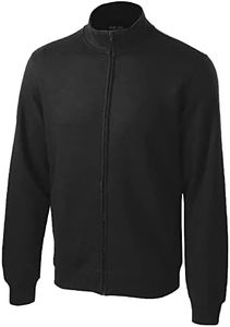 Joe's USA Men's Athletic Full-Zip Sweatshirt-L-Black.