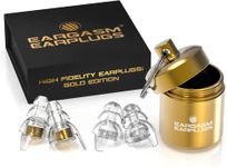 Eargasm High Fidelity Earplugs with Gold Filters - Reusable Noise Reduction Hearing Protection Ear-Plugs with Carrying Case for Bartenders, Concerts, Festivals, Raves, Musicians, Live Music, Sports