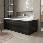 Aurora® Modern 1700mm Front Side Panel & 700mm End MFC Bath Panel 16mm Wooden Panels for Bathroom Baths Soaking Tubs, Adjustable Plinth, Easy to Cut, Charcoal Grey