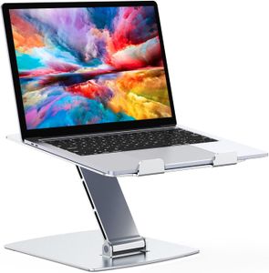 Glangeh Adjustable Laptop Stand – Silver Ergonomic Portable Riser