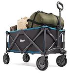 Portal Festival Camping Trolley Cart with Wheels Folding Garden Beach Wagon Foldable Pull along Trolley 100KG Trailer Collapsible with Removable Fabric for Picnic Transport Outdoor