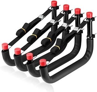Naikozmo Kayak Storage Racks, 15.3 Inch Wall Mount Garage Storage Hooks for Kayaks, SUP, Paddle Boards and Surfboards, Heavy Duty Hangers with Lashing Straps, 100 LB Capacity