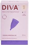DIVA Cup - Medical Grade Silicone Cup for Period Care - Reusable Menstrual Cup - Up to 12 Hours of Continuous Wear - Model 0 (For Slim Vaginal Canals & First-Time Users)