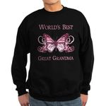 CafePress World's Best Great Grandma (Butterfly) Sweatshirt Classic Crew Neck Sweatshirt Black