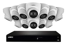 Lorex Technology N4K3-1612WD 16 Channel 3TB 4K Fusion NVR System with Twelve 4K (8MP) IP Dome Cameras with Listen-in Audio, 130ft Night Vision, Color Night Vision,12 Dome