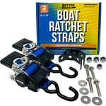 Boat Retractable Ratchet Straps Tie Down Strap to Trailer and Transom 2" x 43"