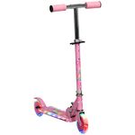 HOMCOM Kids Scooter with Lights, Music, Adjustable Height, Foldable Frame, LED Wheels, for Ages 3-7 Years - Pink