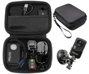 Case for Body camera, action camera like MIUFLY 1296, Veho VCC003, VCC005 MUVI HD10, HDPRO, PNZEO F5, BOBLOV M5/ M7, Pyle PPBCM9, R-Tech HD Night Version camera, SD card Pockets