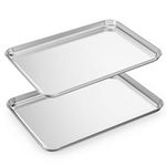 Baking Sheets Set of 2, HKJ Chef Cookie Sheets 2 Pieces & Stainless Steel Baking Pans & Toaster Oven Tray Pans, Rectangle Size 24L x 16W x 1H inch & Non Toxic & Healthy & Easy Clean