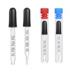 4pcs 1ml Dropper with 4pcs Bottle, Glass Dropper with Measurements Pipettes Dropper with Rubber Head Eye Droppers Glass Pipette for Medicine, Essential Oils, Feeding, Ear, Laboratory