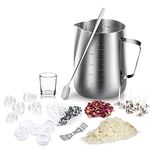 AuraDecor Candle Making Kit (Includes 1 Wax Pouring Kettle (400ml), 400 Gm Soy Wax, 5 Big Wicks,10 Small Wicks, 1 Stirring Spoon & 10 T-Light Cups,Dried Flowers,1 Glass, 1 Wick Holder)