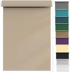 Window Shades 115 x 50 cm Thermal Insulated UV Protection, Window Roller Shades Blind Durable Fittings Easy Fit for Any Window, Loft, Taupe