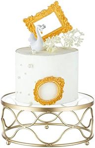 Nuptio Soporte Magdalena Redonda Oro: Torta Metal Se Encuentra para Té la Tarde 22cm Bandeja Postre Geométrica Pantalla para Boda Fiesta Cumpleaños Baby Shower Decoraciones de Navidad