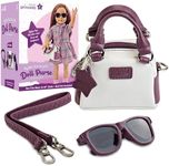 Doll Purse and Doll Sunglasses for 18-Inch Dolls - Doll Accessories Play Set for Kids Ages 3 4 5 6 7 8 9 10 11 12 - Excellent Addition to Her Cute Doll Collection - Great Gift for Girls and Toddlers