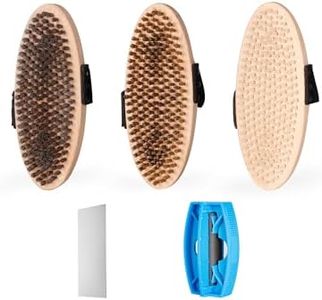 OutdoorMaster Ski/Snowboard Wax Brush Kit - 3 Wide-Area Elliptical Wax Brushes + Metal Wax Scraper + Edge File + Side Edge Tuner with 86 87 88 89 Degrees Bevel(Premium)