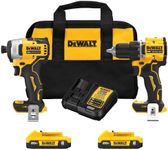 Dewalt DCK225D2 20V MAX ATOMIC Brushless Compact Lithium-Ion 1/2 in. Cordless Drill Driver and 1/4 in. Impact Driver Combo Kit with 2 Batteries (2 Ah)