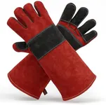 Grill Armor Welding Gloves – 16inch 932℉ - Leather Forge/Mig/Stick – Heat/Fire Resistant Gloves, Mitts/Pot Holders For Oven, Grill, BBQ, Furnace, Stove, Fireplace, Tig Welder, Animal Handling Glove