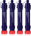 Membrane Solutions Water Filter Straw WS02, Detachable 4-Stage 0.1-Micron Portable Water Filter Camping, 5,000L Water Purifier Survival Gear and Equipment for Hiking Camping and Emergency, 4 Pack