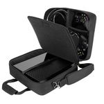 USA GEAR Console Carrying Case - Xbox Travel Bag Compatible with Xbox One and Xbox 360 with Water Resistant Exterior and Accessory Storage for Xbox Controllers, Cables, Gaming Headsets - Black