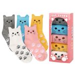 AGRIMONY Women Cat Socks Box for Women Teen Girls Ladies-Funny Cute Unique Easter Birthday Gifts for Daughter Mom Girlfriend Novelty Animal Socks-Gifts Ideas for Cat Lovers Stocking Stuffers-5 pairs