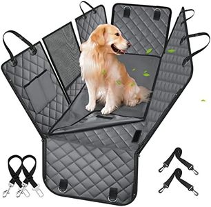 Yuntec Dog Car Hammock Pet Seat Cover for Back Seat, Bench Car Seat Cover Protector with Extra Cover & Zipper Mesh Window, Waterproof Anti-Scratch Reat Seat Cover for Most Cars SUVs Trucks - Grey