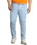 Urbano Plus Men's Ice Blue Regular Fit Washed Jeans Stretchable (pluscfjeanp-001-iceblue-44)