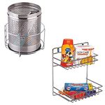 Planet Stainless Steel Detergent Holder and Bin Holder Bathroom Shelf/Under Sink Detergent Holder/Dustbin Holder/Bucket Holder/Garbage Bin Holder/Dust Bin Storage Rack (Chrome-Wall Mount)