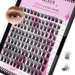 CALAILIS Individual Lashes, DIY Eyelash Extensions, 120Pcs C Curl Cluster Lashes, Super Thin Glue-based Band, Natural Look Reusable, Lasting for 48 Hours Individual DIY Eyelashes(703MIXHD)