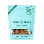 Bocce’s Bakery Dailies Brushy Bites Dog Treats for Wellness Support, Wheat-Free Dog Treats, Made with Real Ingredients, Baked in The USA, All-Natural Soft & Chewy, Apple & Mint Recipe, 6 oz