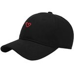 XYIYI Heart Black Original Classic Cotton Baseball Cap Adjustable Dad Hat Unconstructed Plain Cap