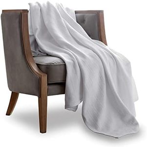 Vellux 100% Cotton Blanket - Soft, Breathable, Cozy & Lightweight Thermal Blanket – All-Season King Size Blanket Perfect for Layering Bed, Couch & Sofa - Hotel Quality (90 x 108 Inch, White)