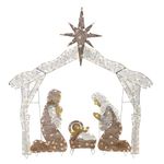 National Tree Company DF-250001U Pre-Lit Nativity Scene, Cool White Lights, LED, 72 inch, Indoor or Outdoor Use, 72-Inch, Multicolor