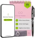 Rocketbook Mini Reusable Smart Notepad, Pocket Size Notebook 3.5x5.5, Pink - Dotted Pages, App-Connected, Erasable, Ideal for On-The-Go List Taking & Quick Notes Anywhere