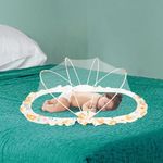 Safemyles Foldable Baby Mosquito Net, Bottomless Net for Infants, for Safe & Easy Use | Ensures Your Baby's Safe Sleep 110 x 65 x 60cms, for Babies & Toddlers (0 to 24 months) - Color Pattern