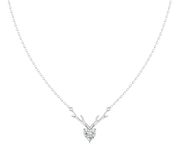 KIORAH 925 Sterling Silver Necklace with Italian Design CZ Deer Heart Pendant| Gift for Sister - Anniversary Birthday Gift