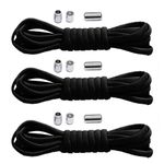 3 Pair Tieless Elastic Shoe Laces,No Tie Shoelaces One Size Fits All Adult Kids Strong Lock Shoestrings