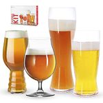 Spiegelau Craft Beer Tasting Kit Glasses, Set of 4, European-Made Lead-Free Crystal, Modern Beer Glasses, Dishwasher Safe, Professional Quality Tasting Glass Gift Set