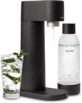 Woody Sparkling Water Maker - Silent Carbonated Water Machine Made of Renewable Wood Composite & 1L Water Bottle - Without CO2 Cylinder - Seltzer Maker Machine - Colour Black