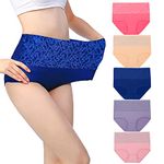 Fulyou Women's Briefs Underwear Tummy Control Cotton Panties High Waist Ladies Soft Stretch Underpants Knickers 16-18
