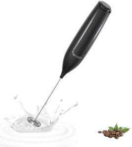 Milk Frother Handheld Battery-Operated Electric Foam Maker Frother Wand, Drink Mixer with Stainless Steel Whisk for Coffee, Lattes, Cappuccino, Matcha