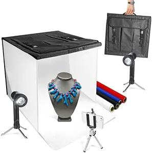 LimoStudio 16" x 16" Table Top Photography Studio LED Light Box, Photo Shooting Tent Kit with LED Lighting, Complete Tripod for Camera, AGG349