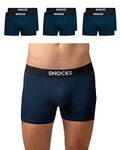 Snocks 6x Mens Boxer Shorts Multipack - Comfortable Boxer Shorts for Men Made out of Organic Cotton & Free from Itchy Labels. Durable Boxers for Men: Perfect for Day-to-Day Use Navy