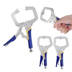 3 Pack Metal Grip Locking C Clamp, 6 inch Welding Clamps Set, Welding Locking C Clamps Face Clamps for Woodwork Adjustable Fastener Quick Release Grip