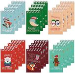 Juvale Mini Christmas Notepads, Holiday Stocking Stuffers, 6 Woodland Animal Designs (24 Pack)