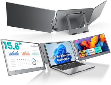 KYY Triple Laptop Screen Extender, 15.6" 1080P FHD IPS Dual Portable Extended Monitor, USB C Travel for 12-17'' Laptop, 210°Rotation & Kickstand, Plug and Play (Windows Only)