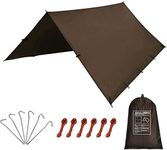 KALINCO Waterproof Camping Tarp Tent Hammock Rain Fly, 10X10FT/10X15FT, Mutifunctional Tent Footprint Lightweight Tarp for Camping, Hiking and Survival Shelter